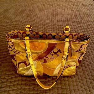 Gold Coach bag
